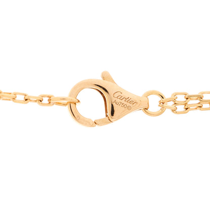 Cartier 18K Pink Gold Ceramic Diamond Three Ring LOVE Pendant Necklace
