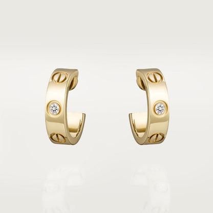 18K Gold Diamonds Cartier Love Earrings