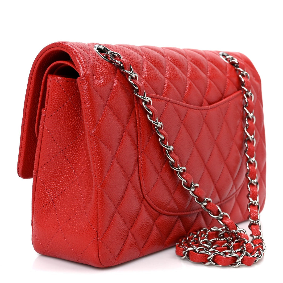 Chanel Caviar Quilted Medium Double Flap Red