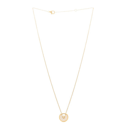 Cartier 18K Yellow Gold Diamond Mother of Pearl XS Amulette Pendant Necklace