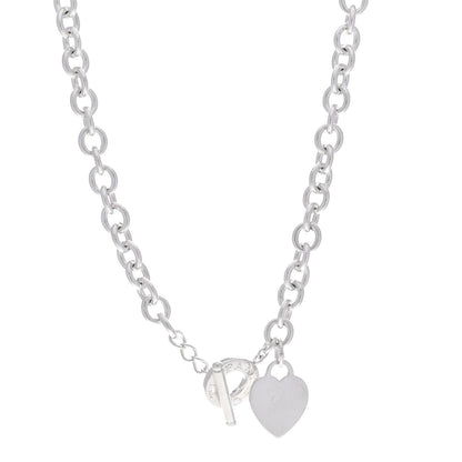 Tiffany Sterling Silver Heart Tag Toggle Necklace