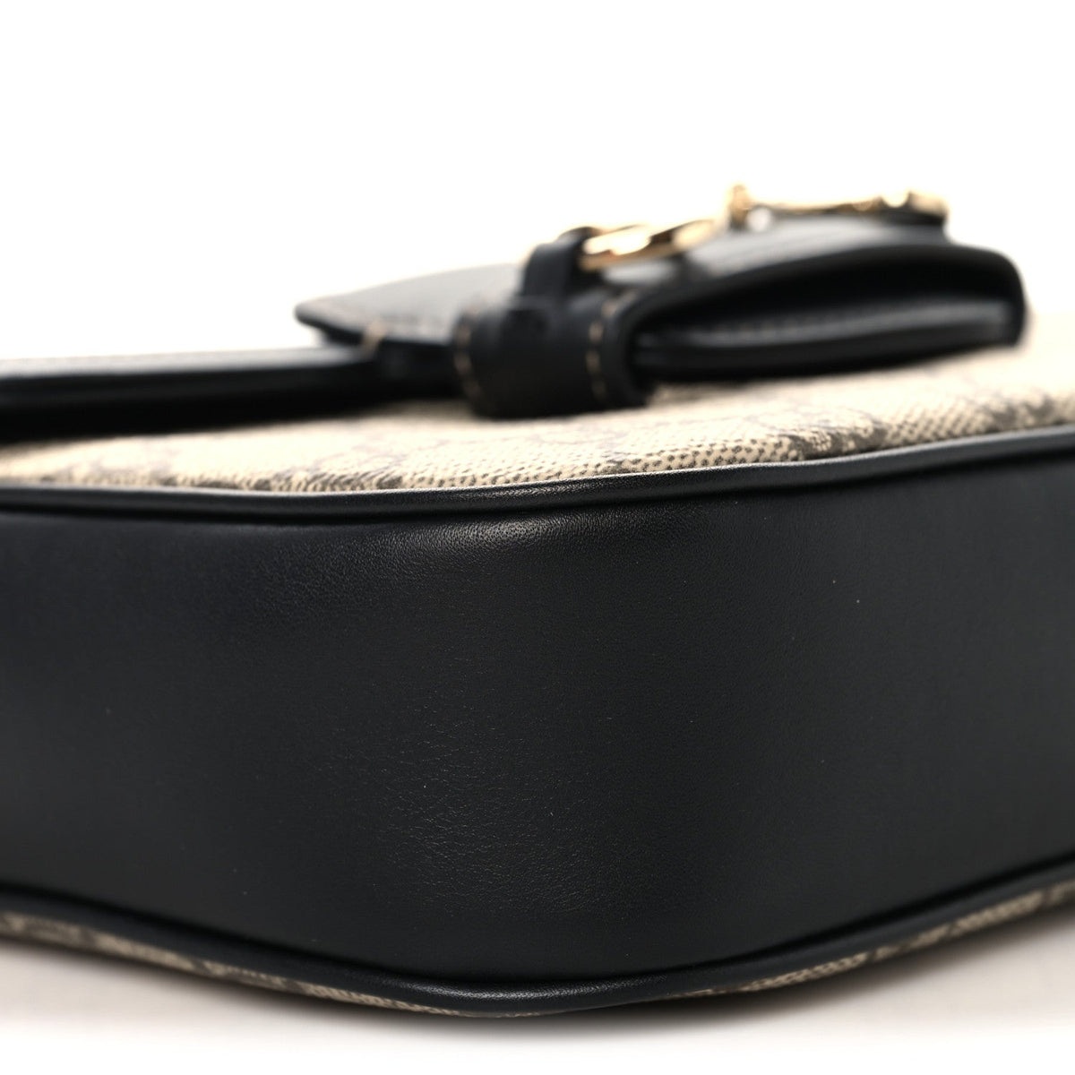 Gucci GG Supreme Horsebit 1955 Small Shoulder Bag Beige Black