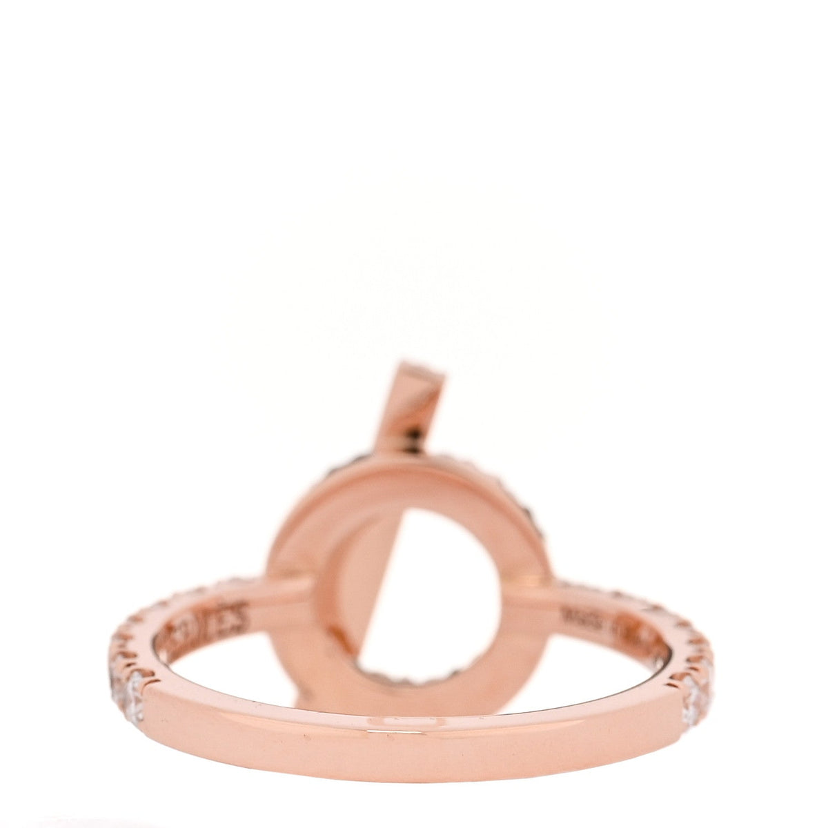 Hermes 18K Rose Gold Diamond Finesse Ring 52 6
