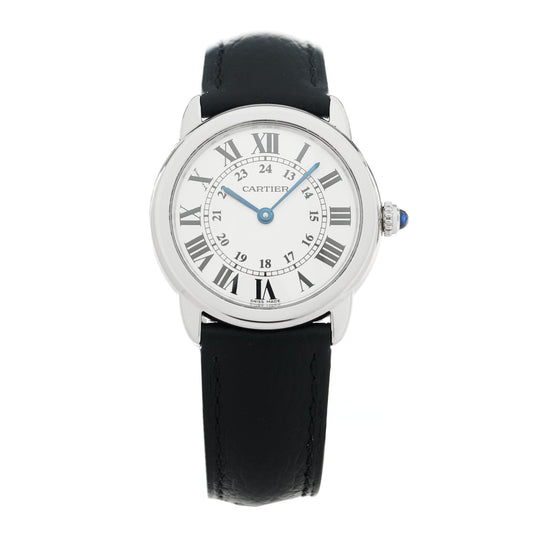 Cartier Stainless Steel Calfskin 29mm Ronde Solo Quartz Watch