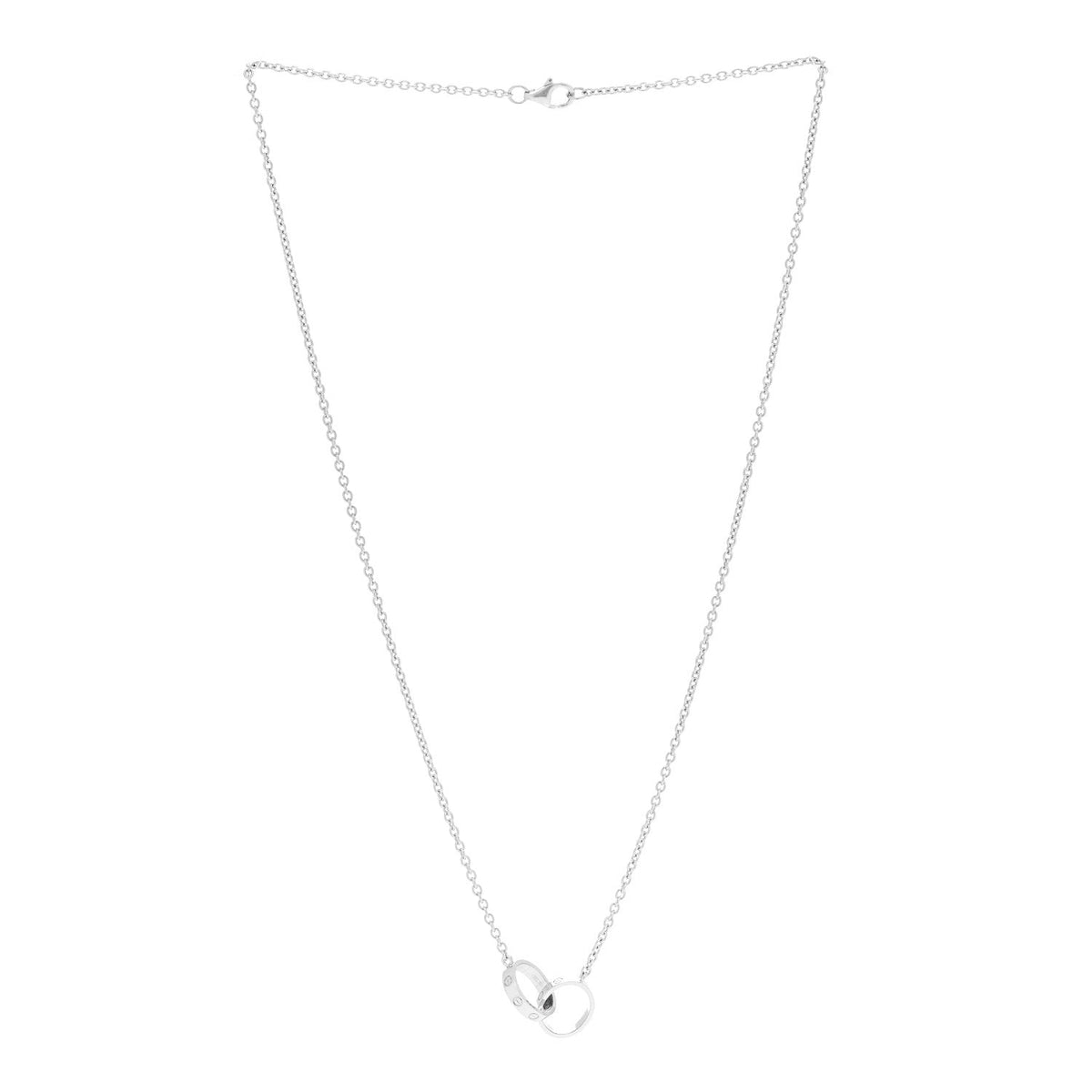 Cartier 18K White Gold Interlocking LOVE Necklace