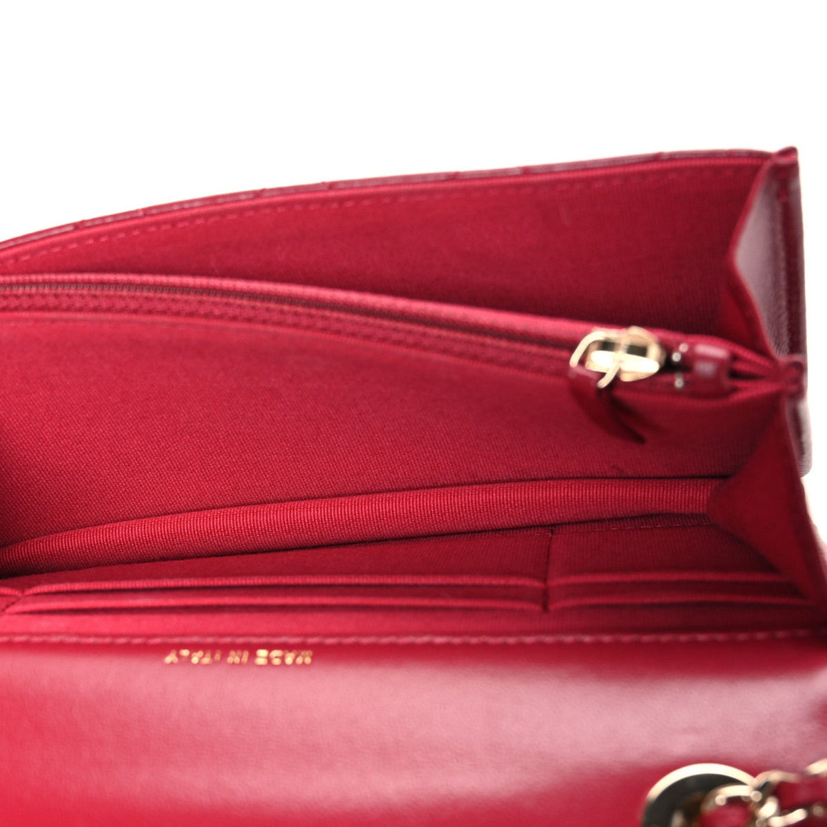 Chanel Lambskin Quilted Trendy CC Dual Handle Clutch With Chain Red