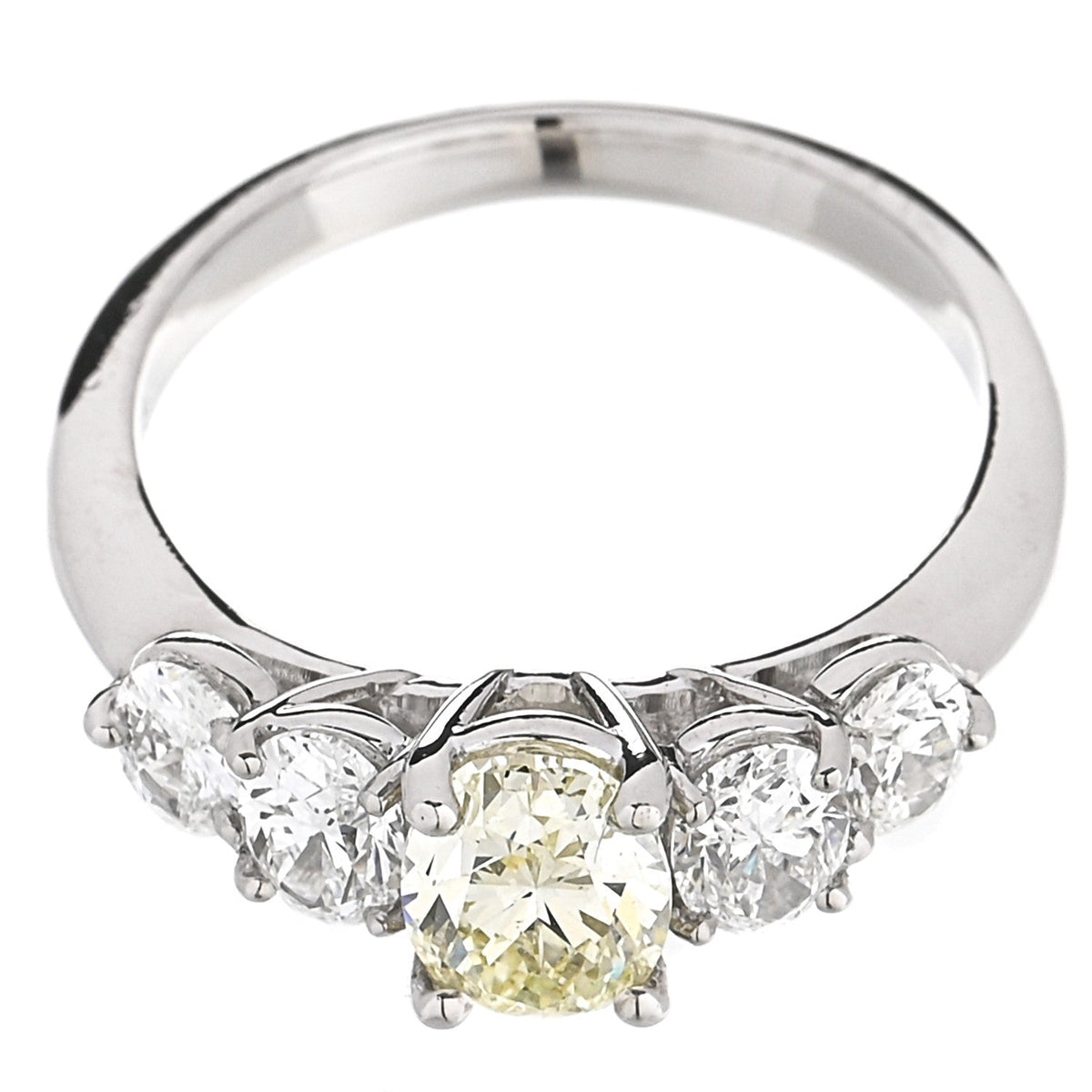 Parker & West by FASHIONPHILEPlatinum Yellow Diamond 1.71ctw Five Stone Ring 51 5.75