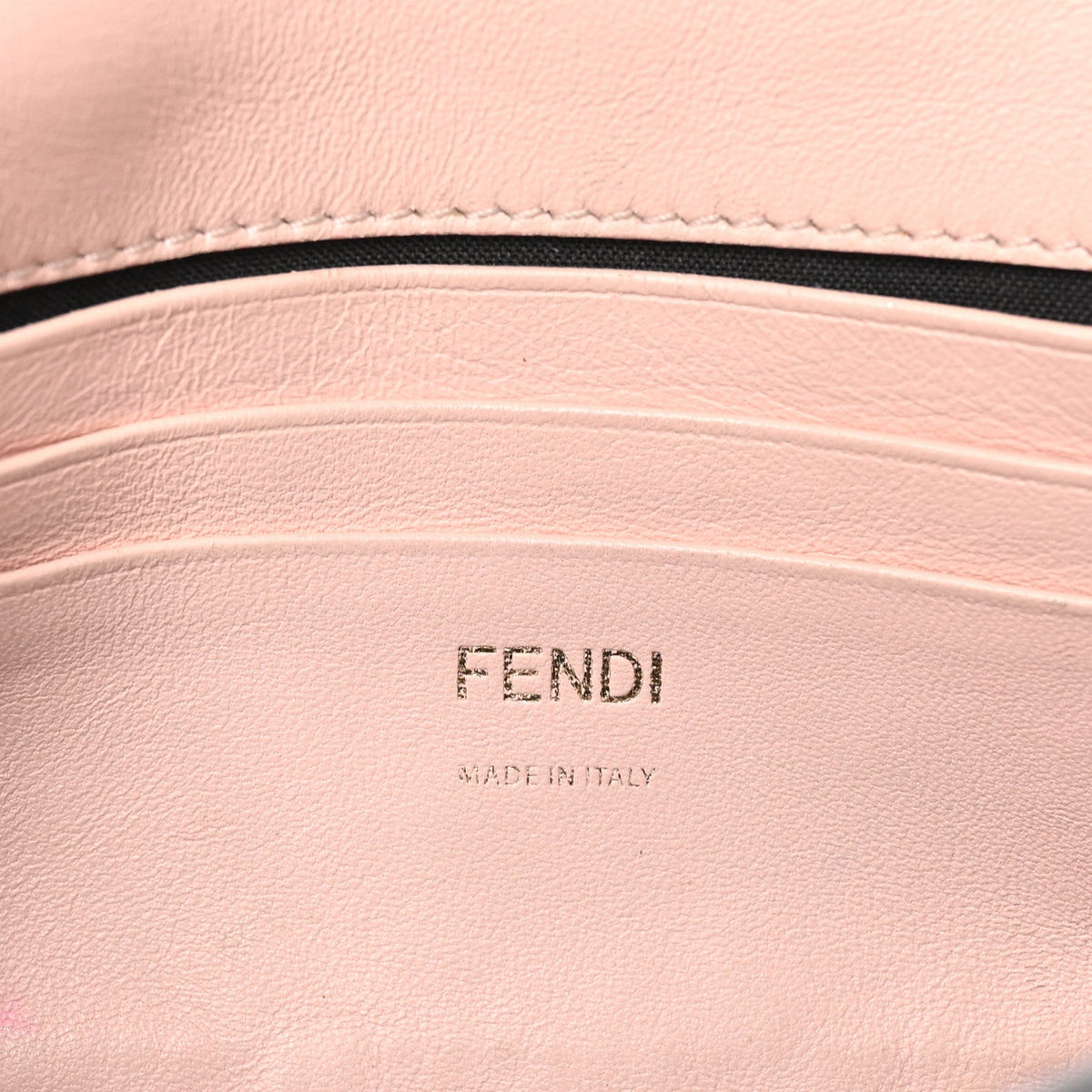 Fendi Nappa FF 1974 Embossed Mini Baguette Rosa Quarzo