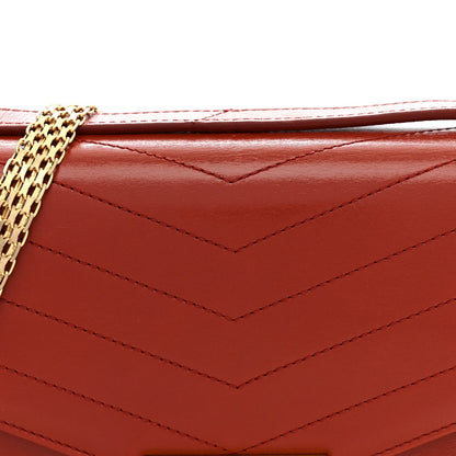 Chanel Calfskin Chevron Quilted Small Medal Flap Red 1984020