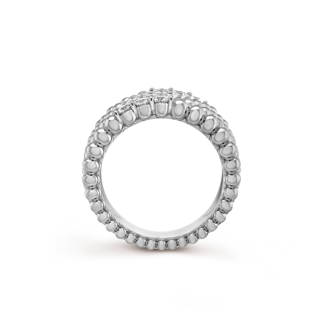 18K Gold Diamonds VCA Perlée Couleurs 5 Rows Ring