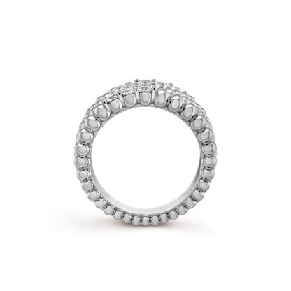 18K Gold Diamonds VCA Perlée Couleurs 5 Rows Ring