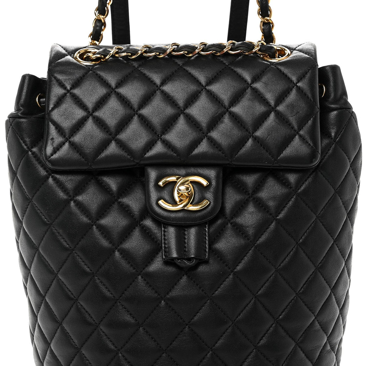 Chanel Lambskin Quilted Small Urban Spirit Backpack Black