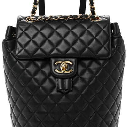 Chanel Lambskin Quilted Small Urban Spirit Backpack Black