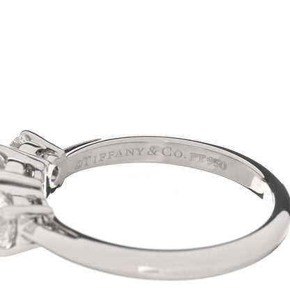 Tiffany Platinum Diamond 1.25ctw Three Stone Engagement Ring 52 6