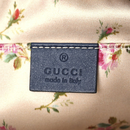 Gucci Denim Matelasse Small Pearly GG Marmont Chain Shoulder Bag Blue