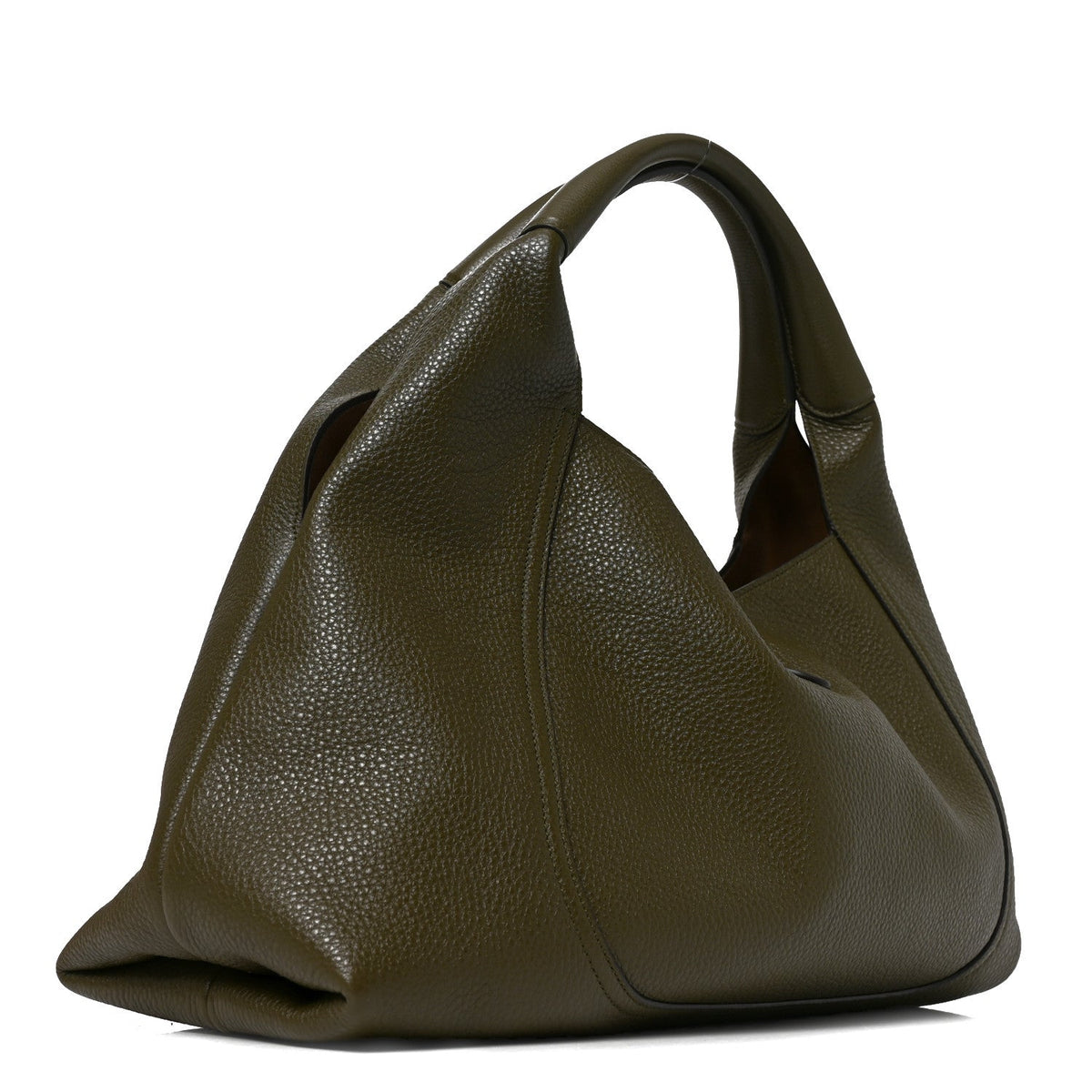 Gucci Grained Calfskin Softbit Maxi Shoulder Bag Forest Green