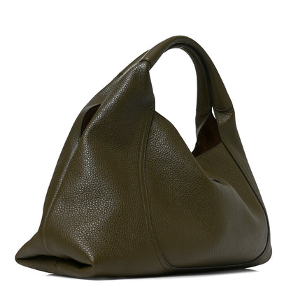 Gucci Grained Calfskin Softbit Maxi Shoulder Bag Forest Green