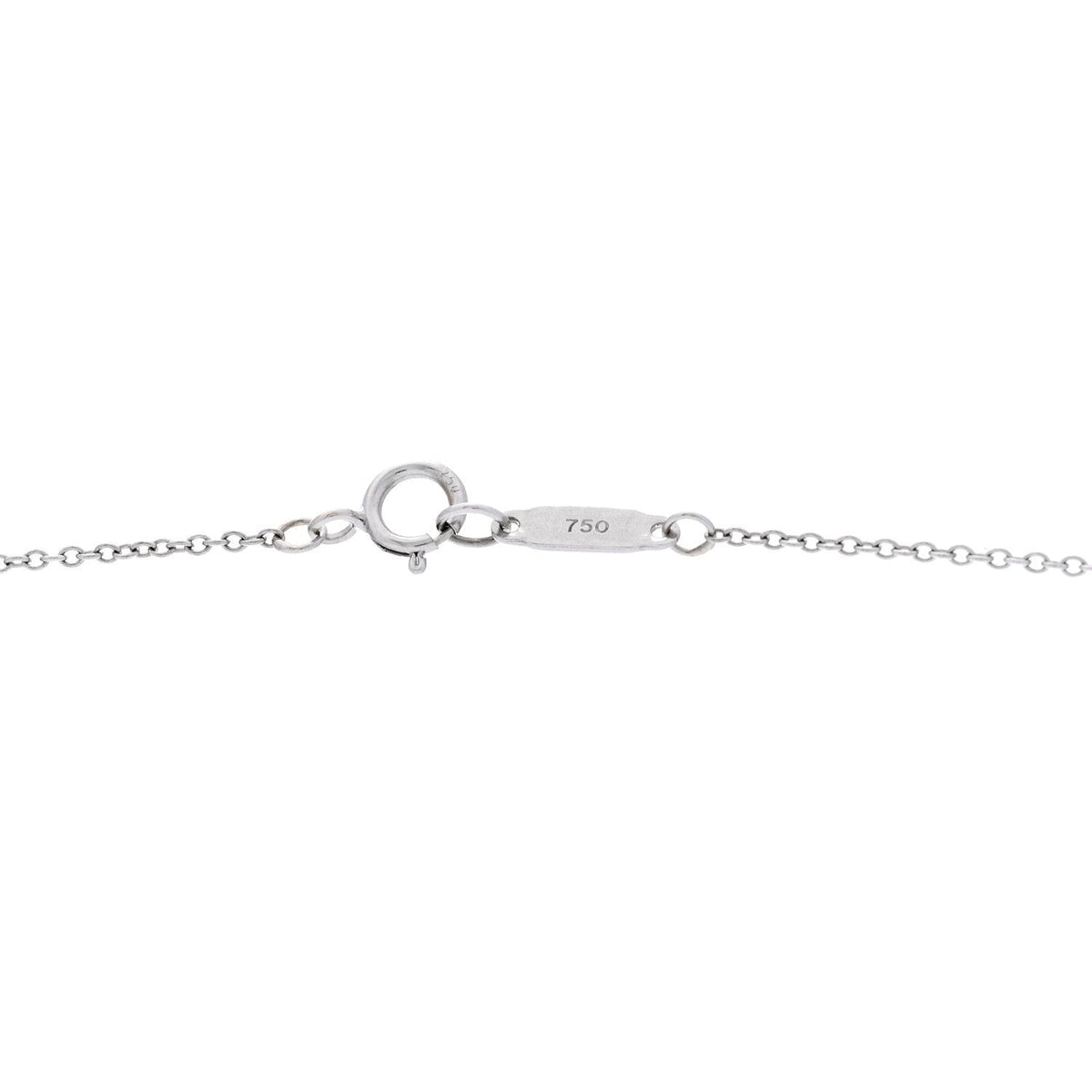 Tiffany 18K White Gold Diamond Metro Circle Pendant Necklace