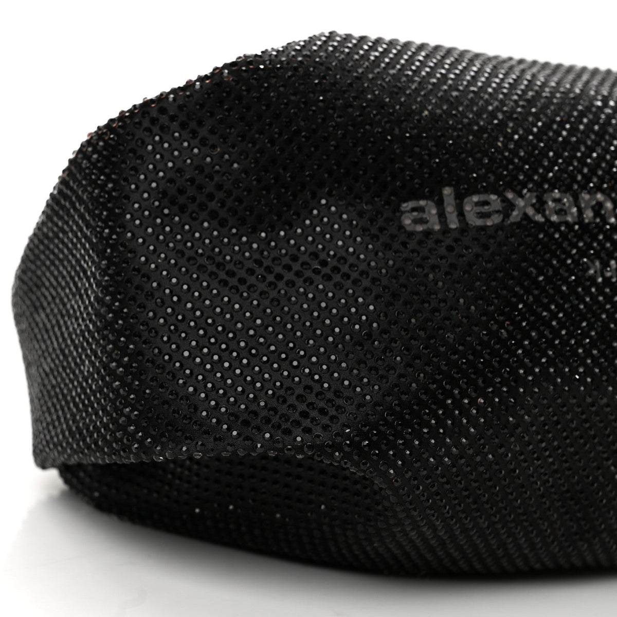 Alexander Wang Satin Crystal Rhinestone Mini Scrunchie Clutch Black