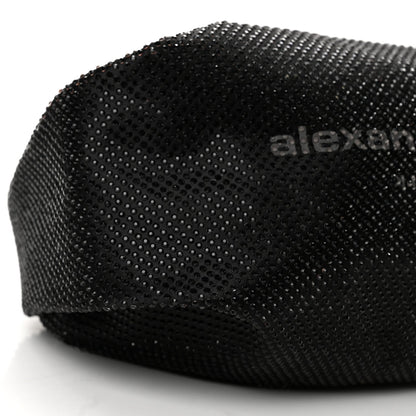 Alexander Wang Satin Crystal Rhinestone Mini Scrunchie Clutch Black