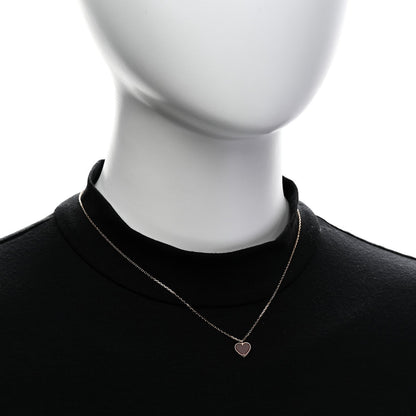 Van Cleef & Arpels 18K Rose Gold Carnelian Sweet Alhambra Heart Pendant Necklace