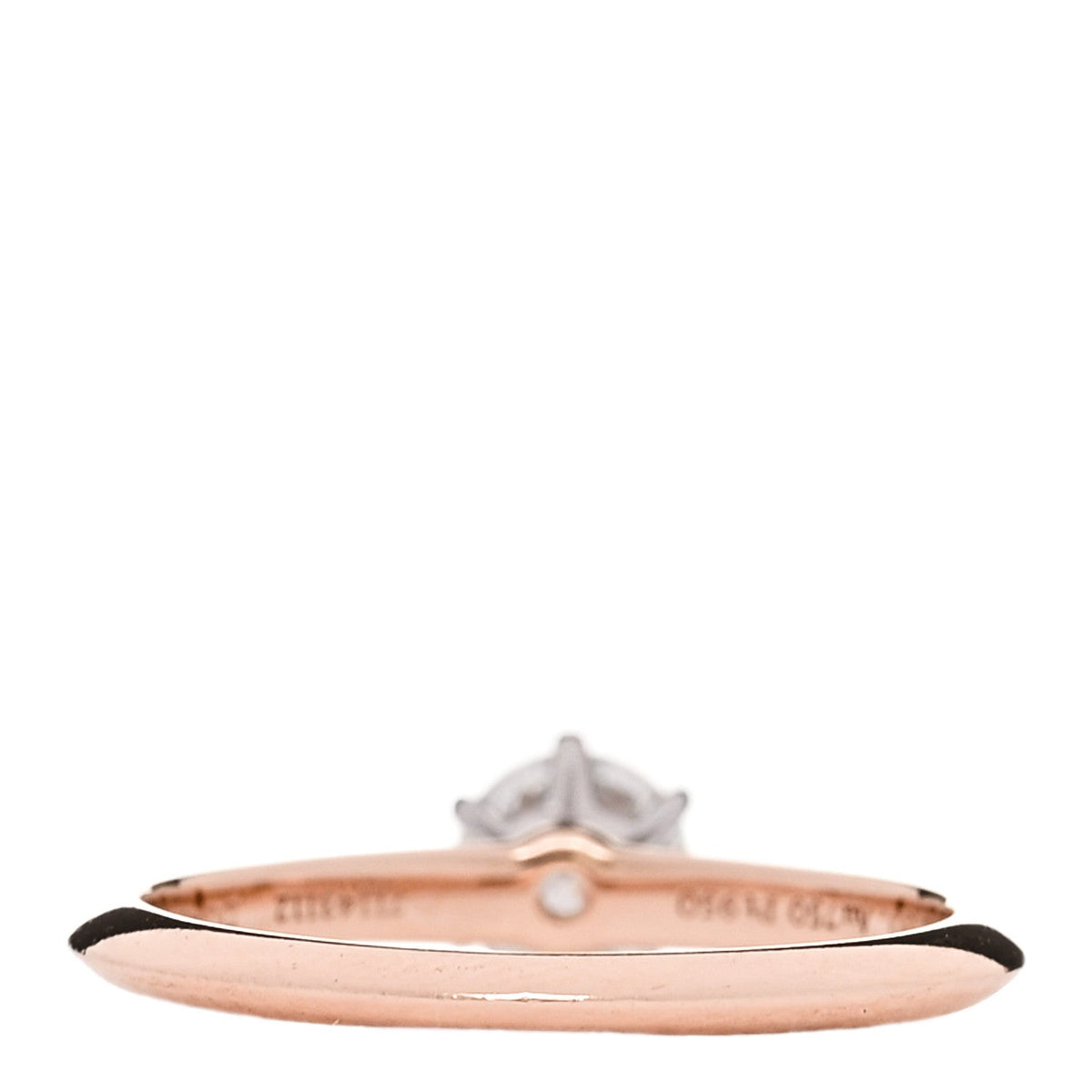 Tiffany 18K Rose Gold Platinum Diamond .48ct Solitaire Ring