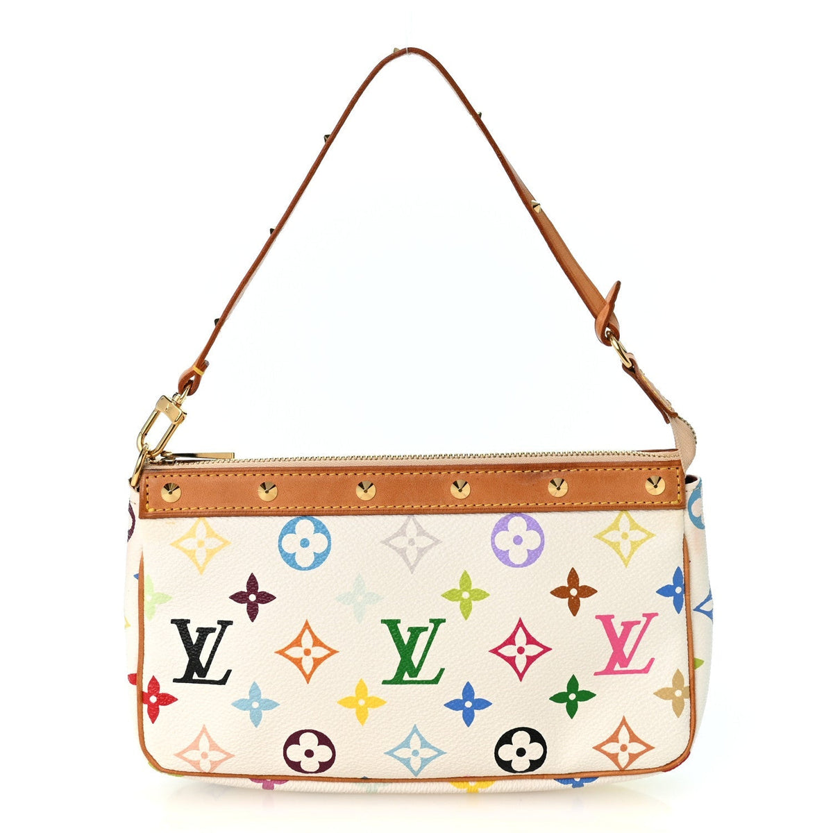 Louis Vuitton Monogram Multicolor Pochette Accessories White
