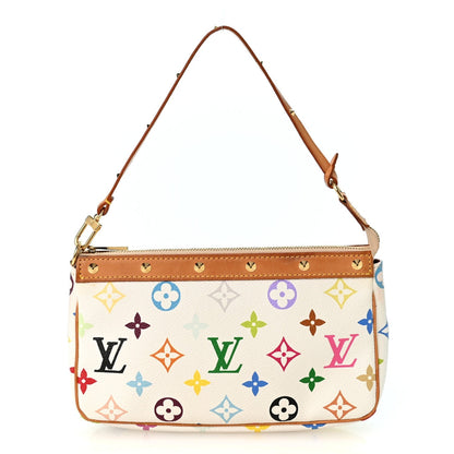 Louis Vuitton Monogram Multicolor Pochette Accessories White
