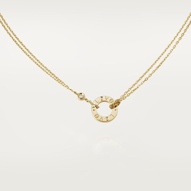 18K Gold Diamond Cartier Love Necklace