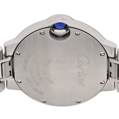Cartier Stainless Steel Diamond 33mm Ballon Bleu Watch Blue 1921127