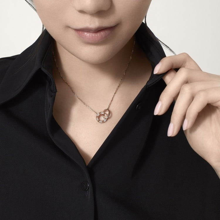 18K Gold Diamond Love Necklace