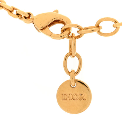Christian Dior Crystal Star CD Necklace Gold