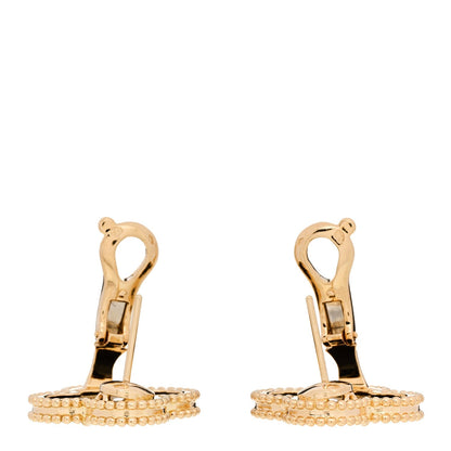 Van Cleef & Arpels 18K Yellow Gold Onyx Magic Alhambra Earrings Black