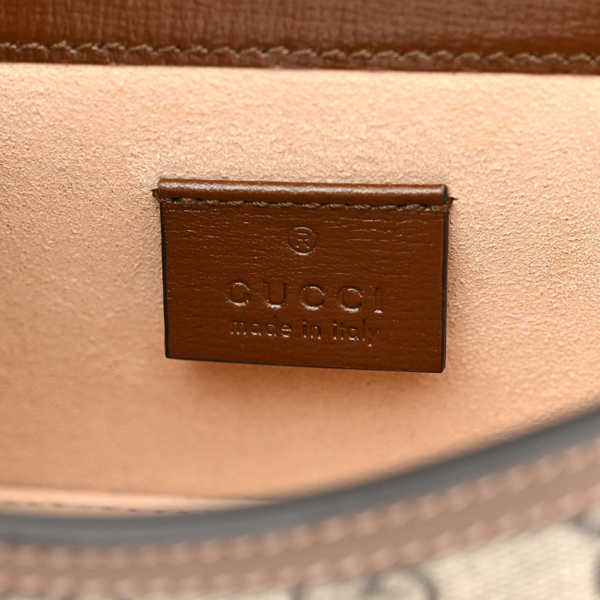 Gucci GG Supreme Monogram Mini Horsebit 1955 Shoulder Bag Beige Brown Sugar 1983200