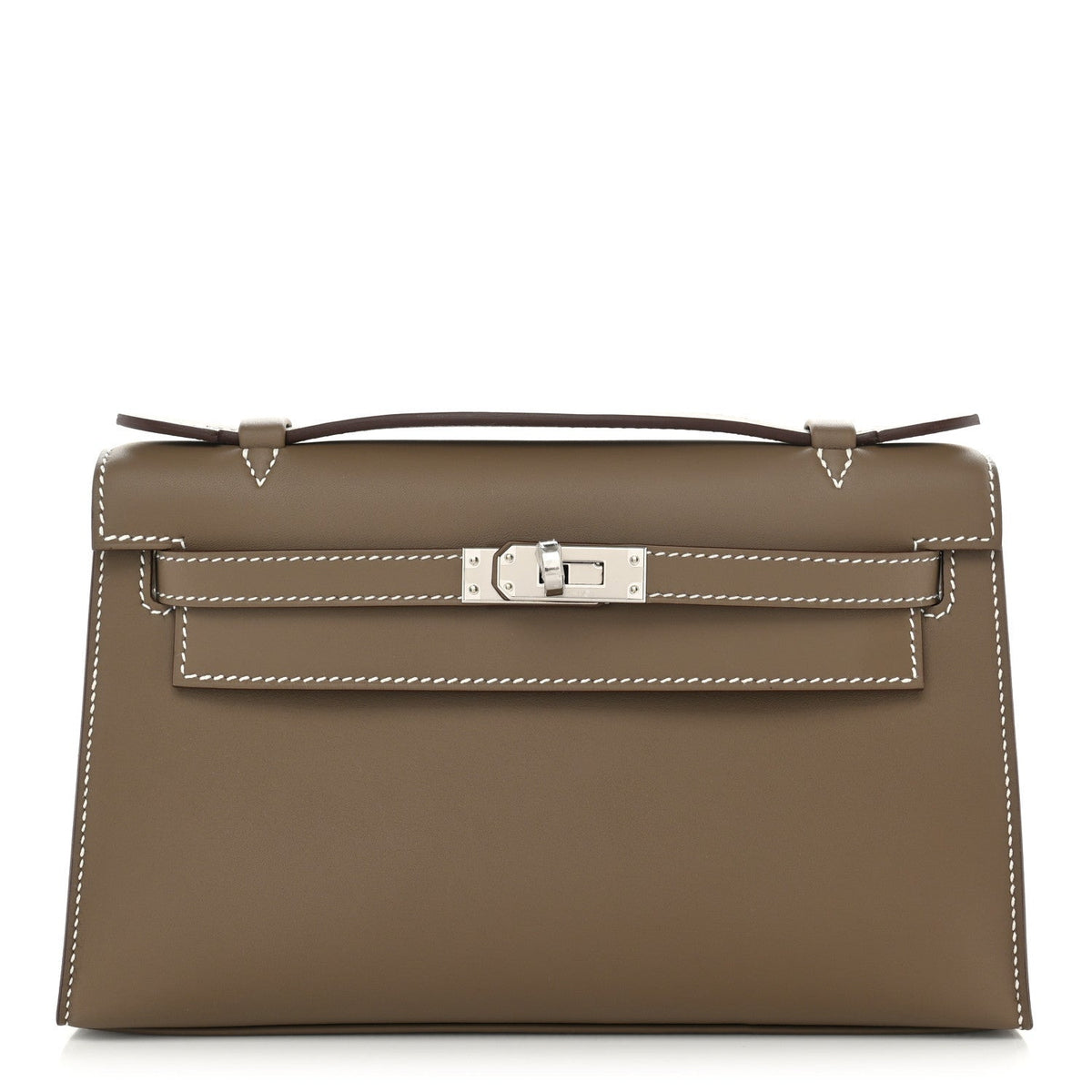Hermès Swift Kelly Pochette Clutch Etoupe