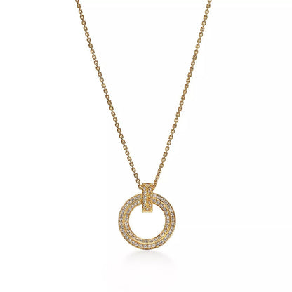 18K Gold Diamond Tiffany T1 Pendant