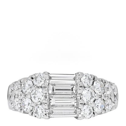 Parker & West 18K White Gold Diamond 1.92ctw Baguette Round Cut Ring 50 5.25