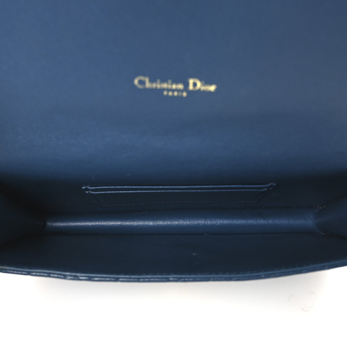 Christian Dior Supple Calfskin Cannage Caro Belt Pouch Steel Blue