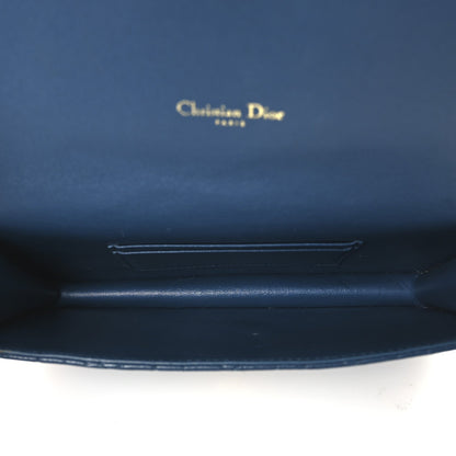 Christian Dior Supple Calfskin Cannage Caro Belt Pouch Steel Blue