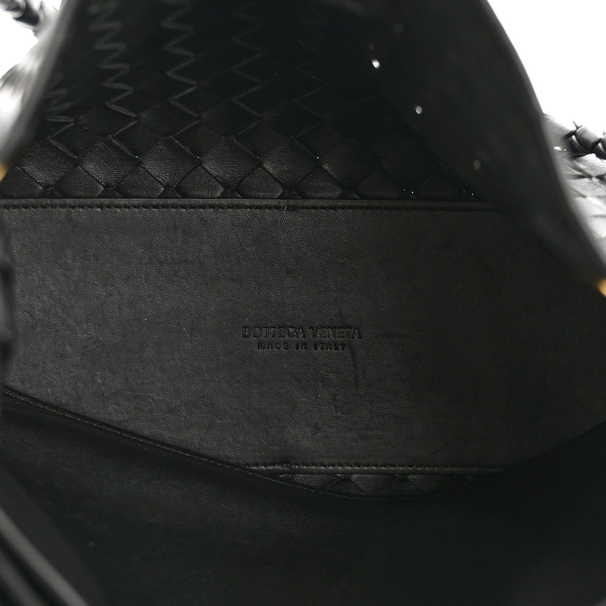 Bottega Veneta Nappa Intrecciato Medium Andiamo Shoulder Bag Black