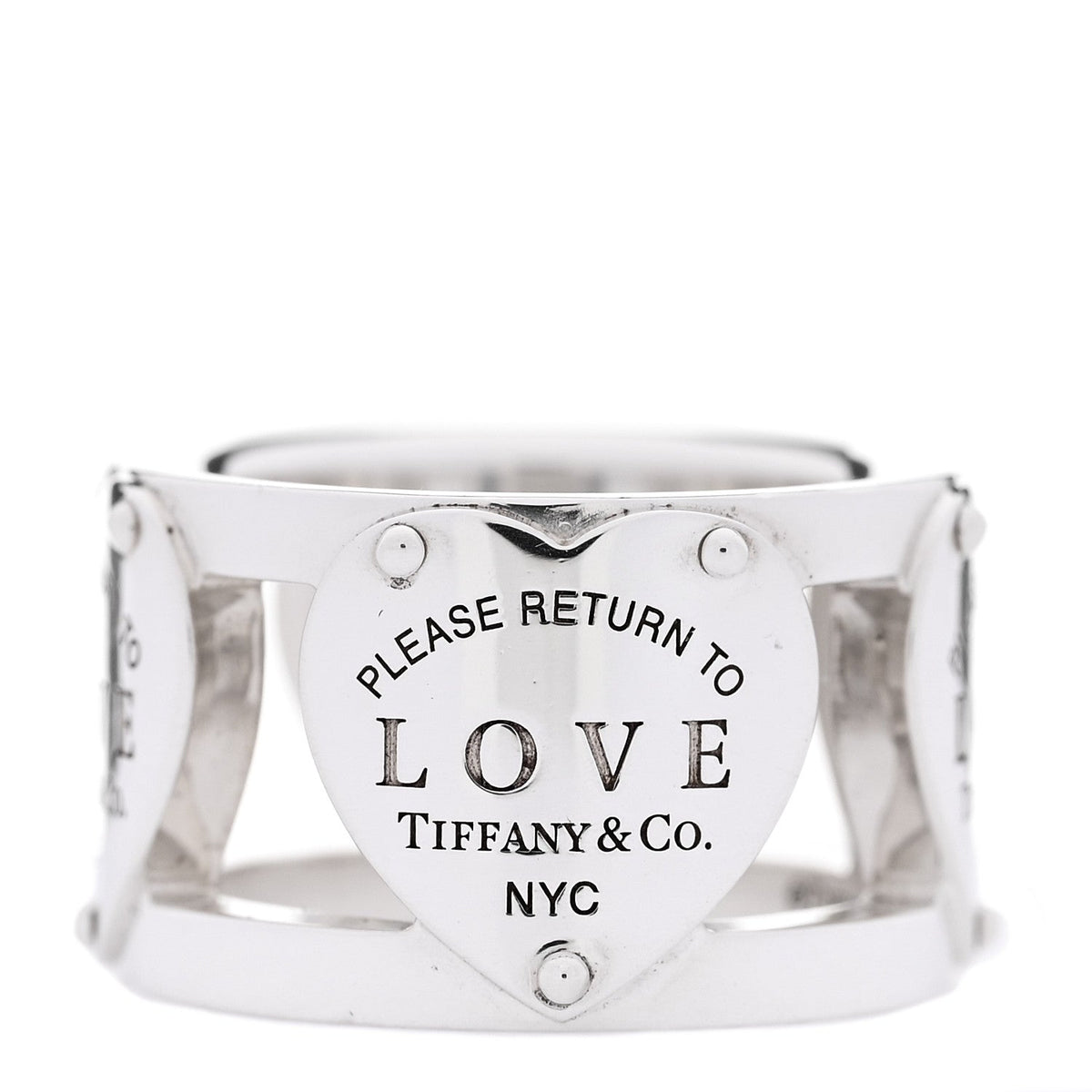 Tiffany Sterling Silver Return to Tiffany Heart Wide Band Ring 47 4