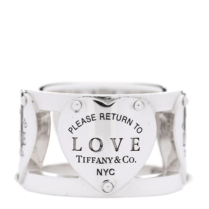 Tiffany Sterling Silver Return to Tiffany Heart Wide Band Ring 47 4