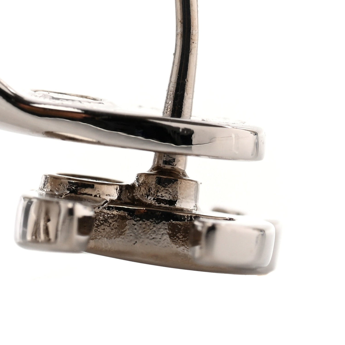 Chanel Metal CC Turnlock Drop Earrings Silver