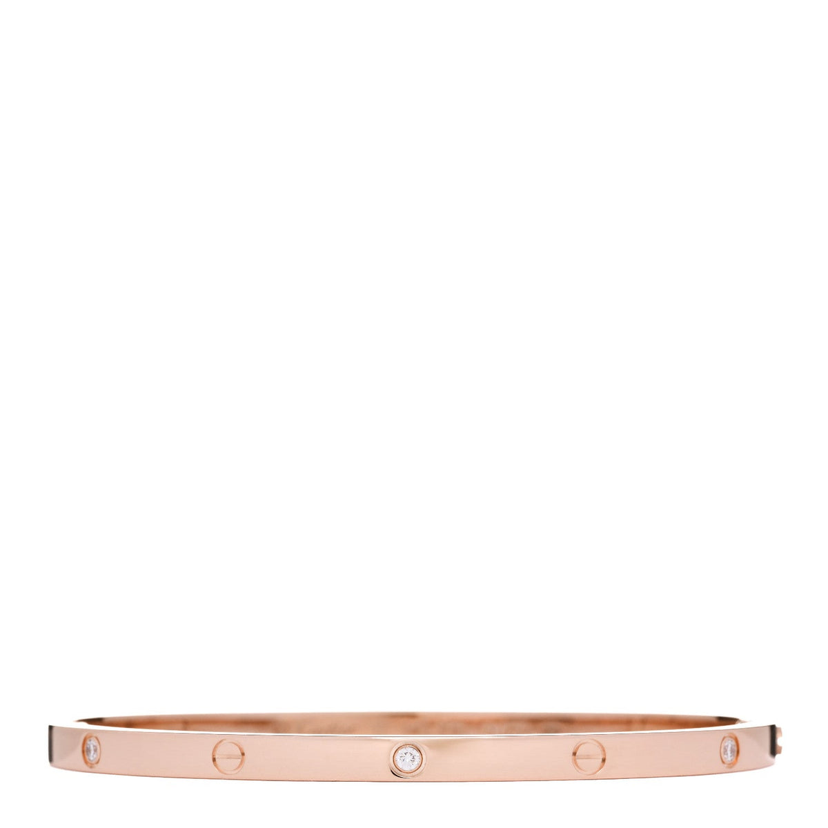 Cartier 18K Pink Gold 6 Diamond Small LOVE Bracelet 17