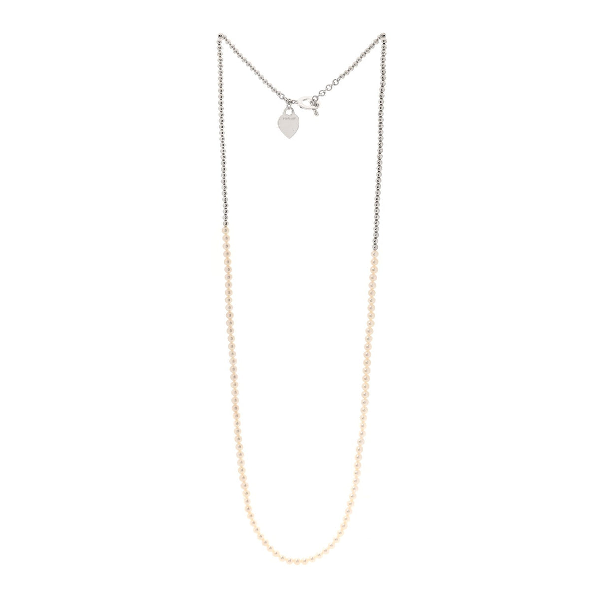 Tiffany Sterling Silver Diamond Cultured Pearl Return to Tiffany Wrap Necklace