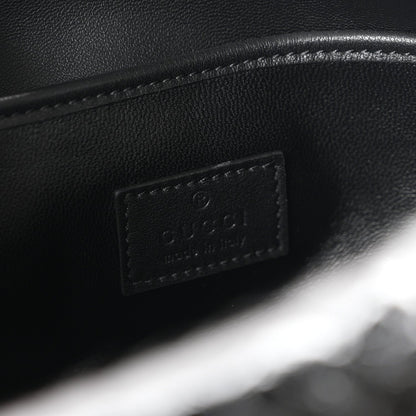 Gucci Snakeskin Half Horsebit Medium Shoulder Bag Black