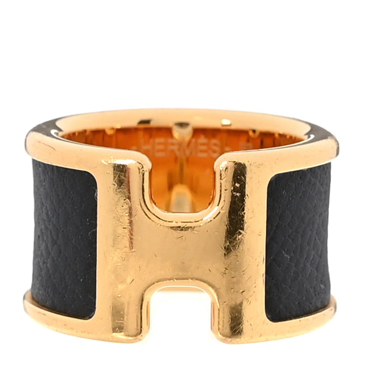 Hermes Madame Calfskin Large Olympe Ring XS Black
