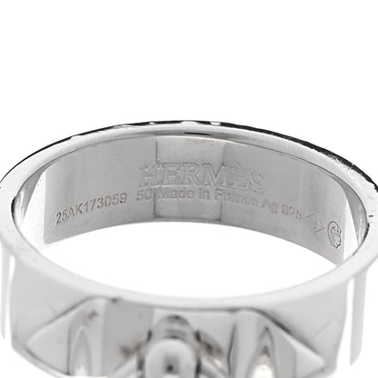 Hermes Sterling Silver PM Collier De Chien Ring 50 5.25