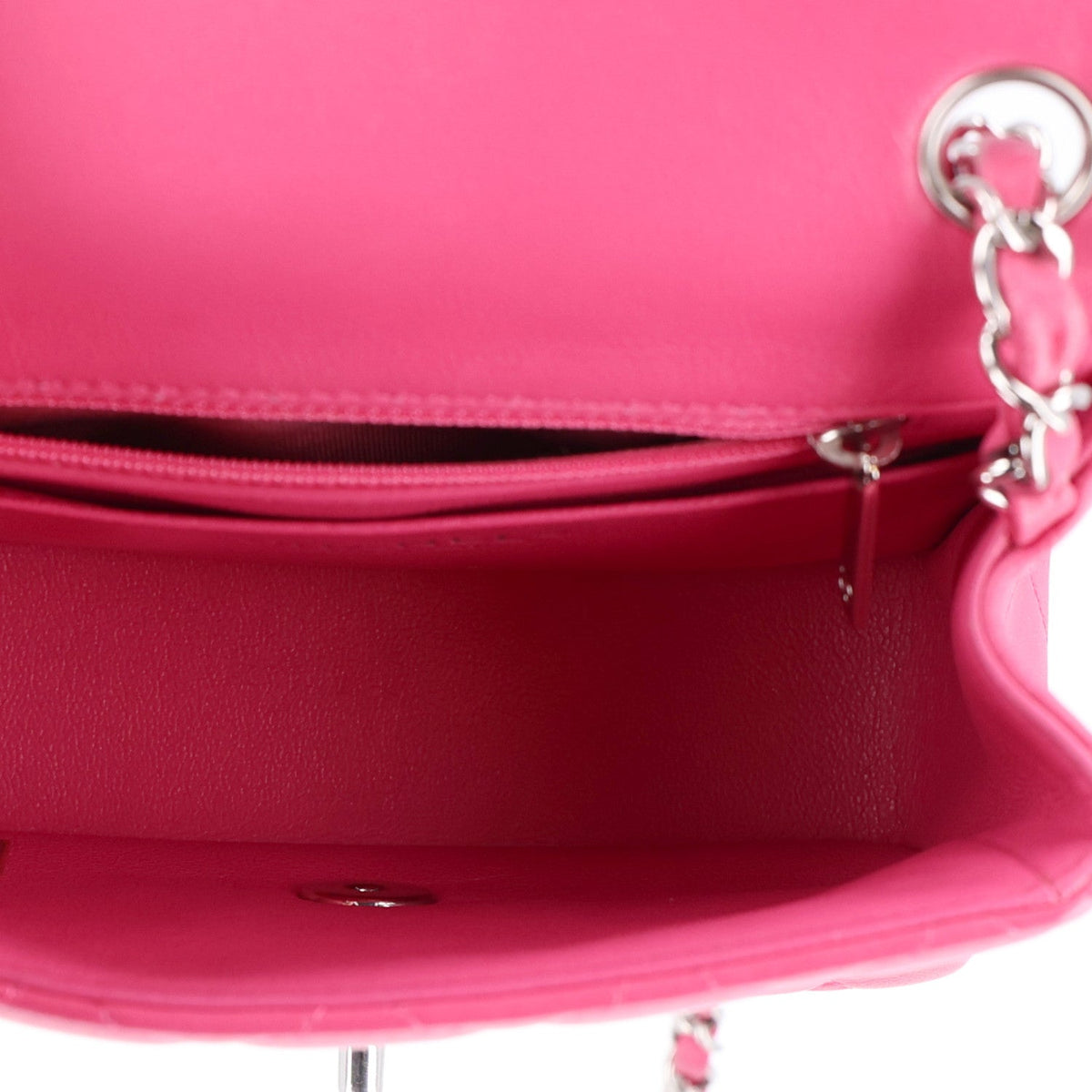 Chanel Lambskin Quilted Mini Square Flap Dark Pink