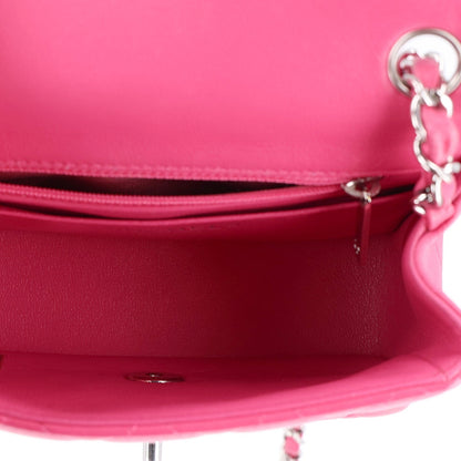 Chanel Lambskin Quilted Mini Square Flap Dark Pink